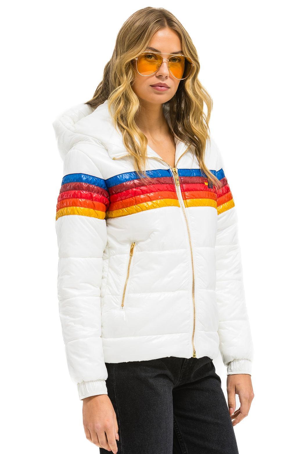 5 STRIPE TREKKER JACKET - GLOSSY WHITE Female Product Image