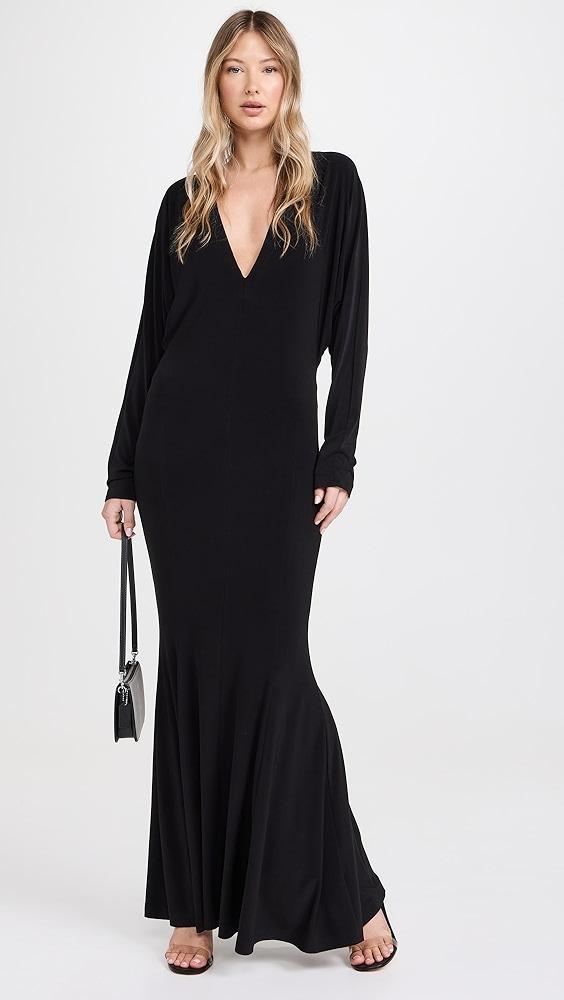 Norma Kamali Dolman V Neck Fishtail Gown | Shopbop Product Image