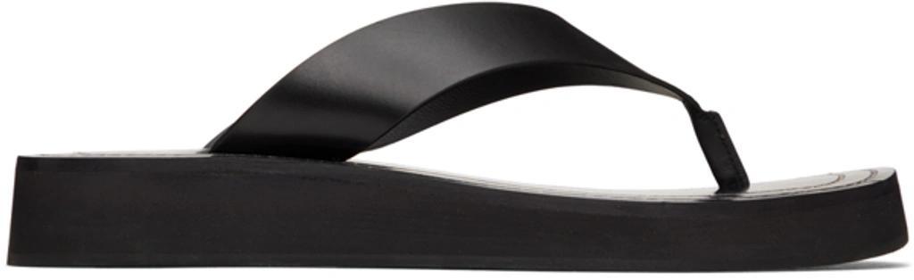 THE ROW Ginza Leather Platform Flip Flops In Black Product Image