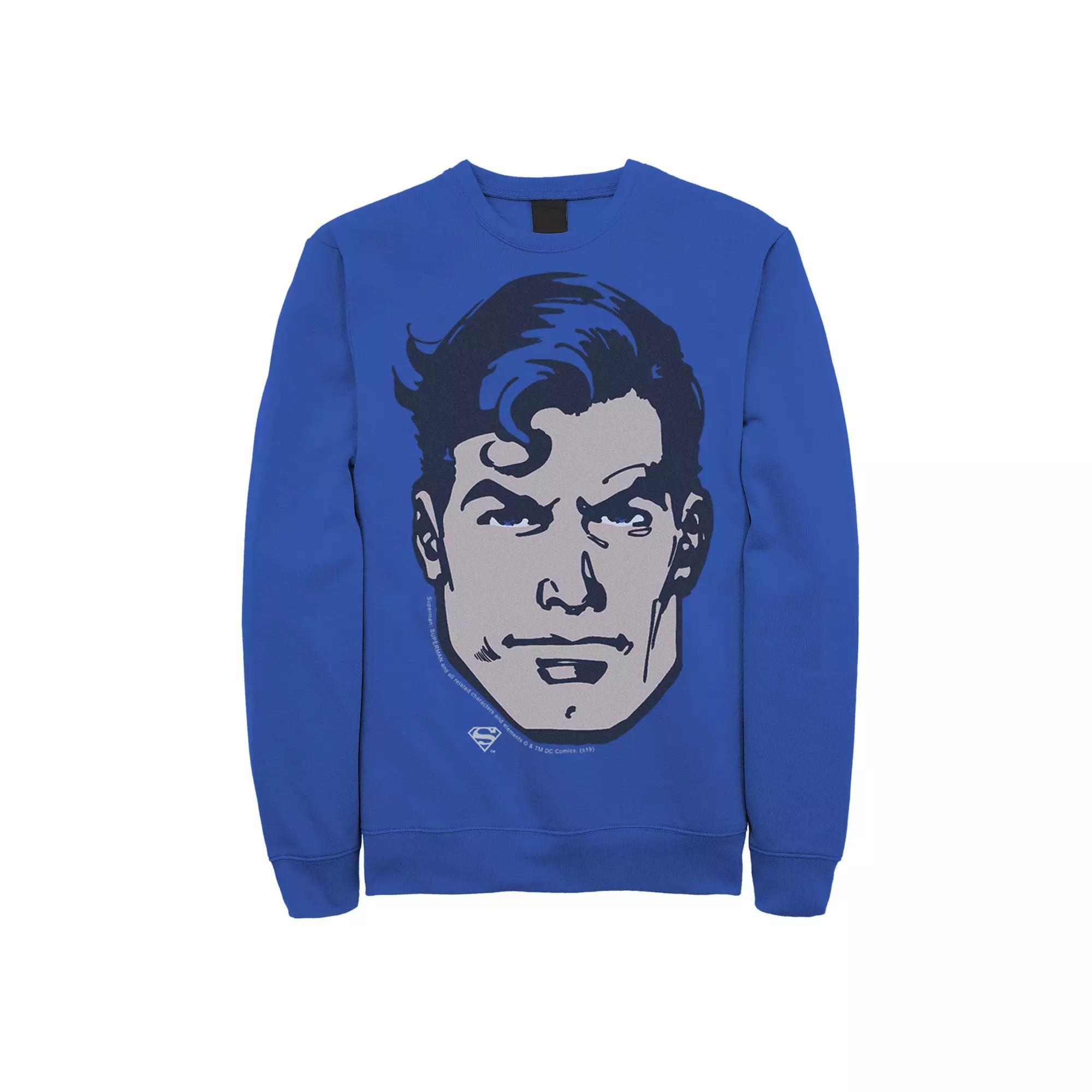 Men's DC Comics Superman Large Chest Portrait Graphic Fleece Pullover, Royal Product Image