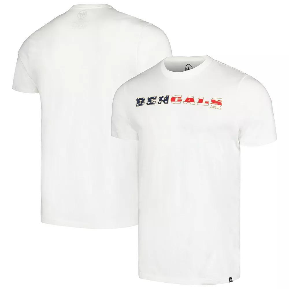 Men's '47 White Cincinnati Bengals Flag Script Franklin T-Shirt, Size: Medium Product Image