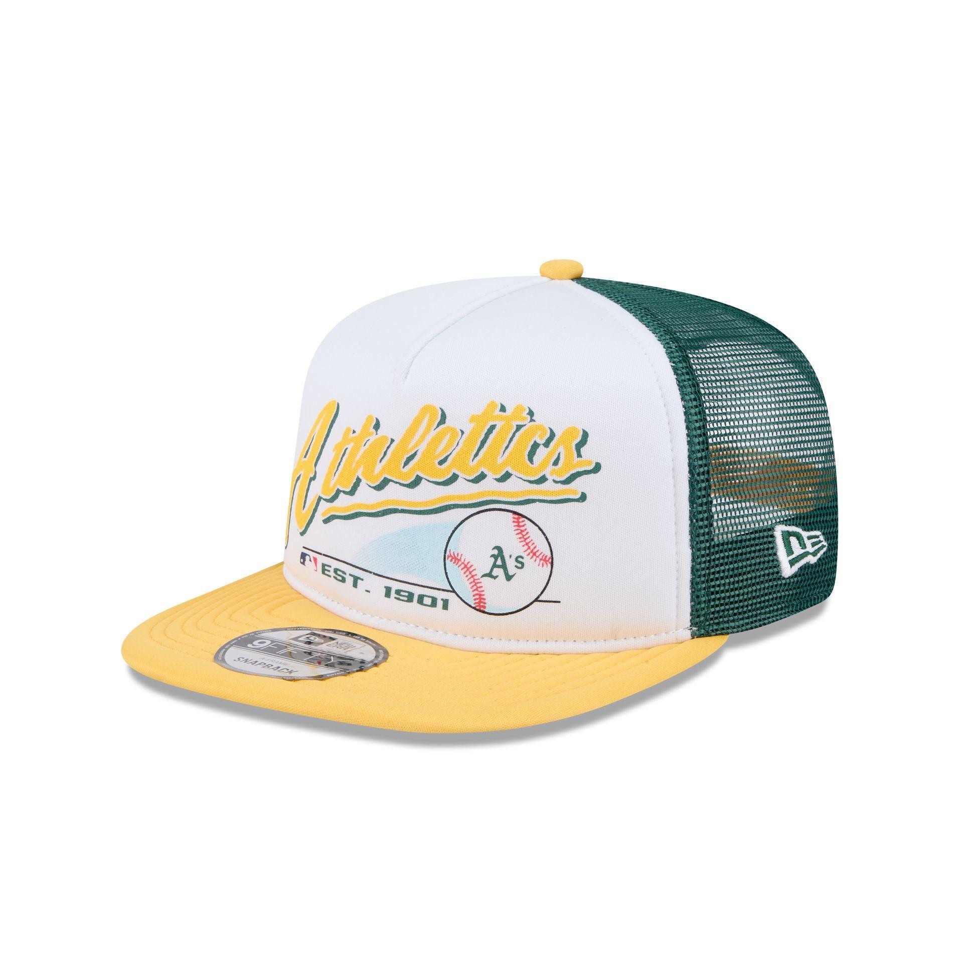 Athletics Retro Script 9FIFTY A-Frame Trucker Hat Male Product Image