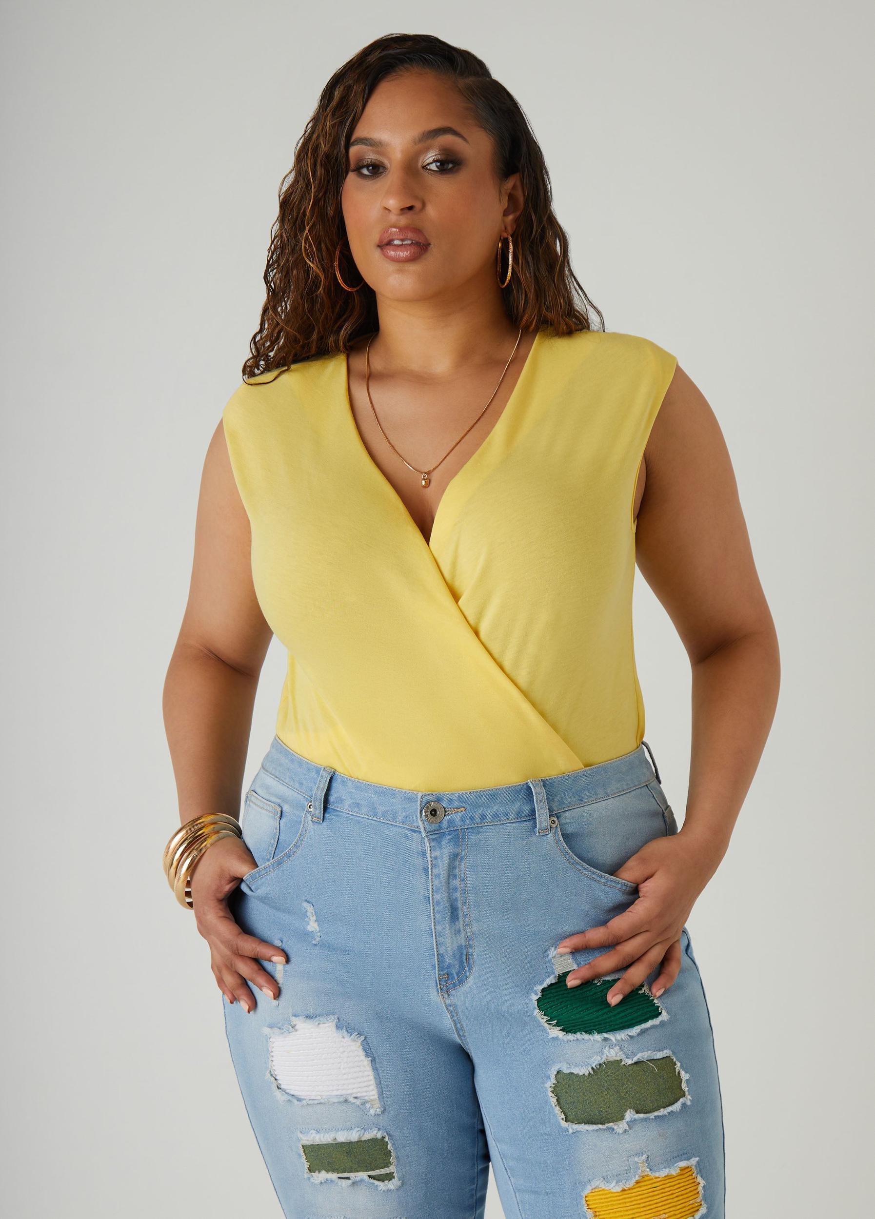 Faux Wrap Jersey Top Product Image