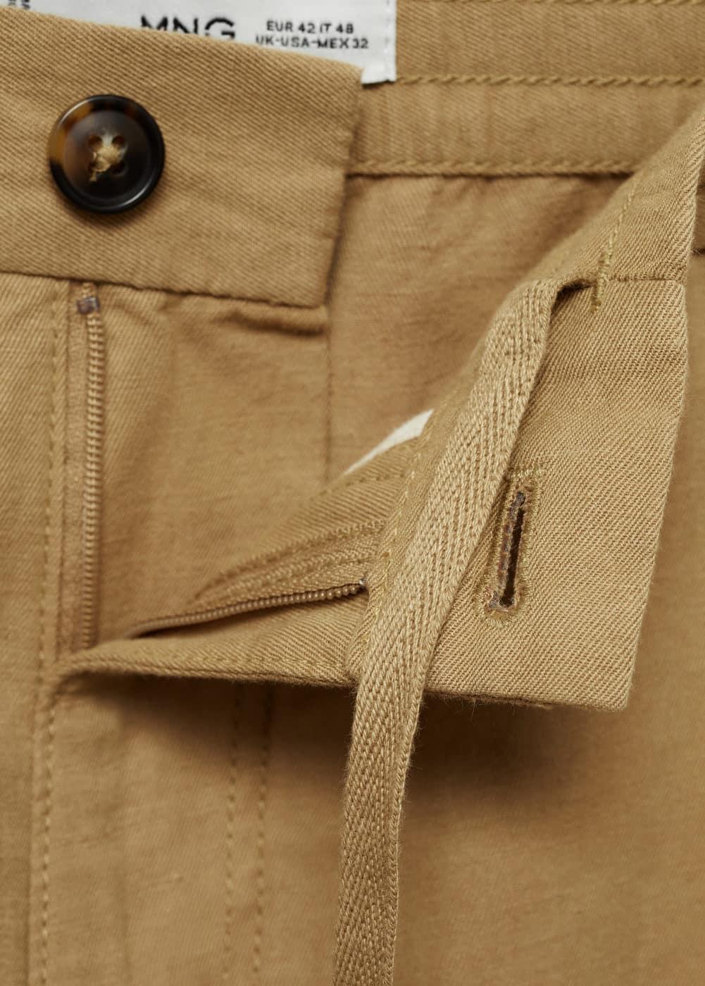 Mango Mens Cotton-Linen Cargo Pants Product Image