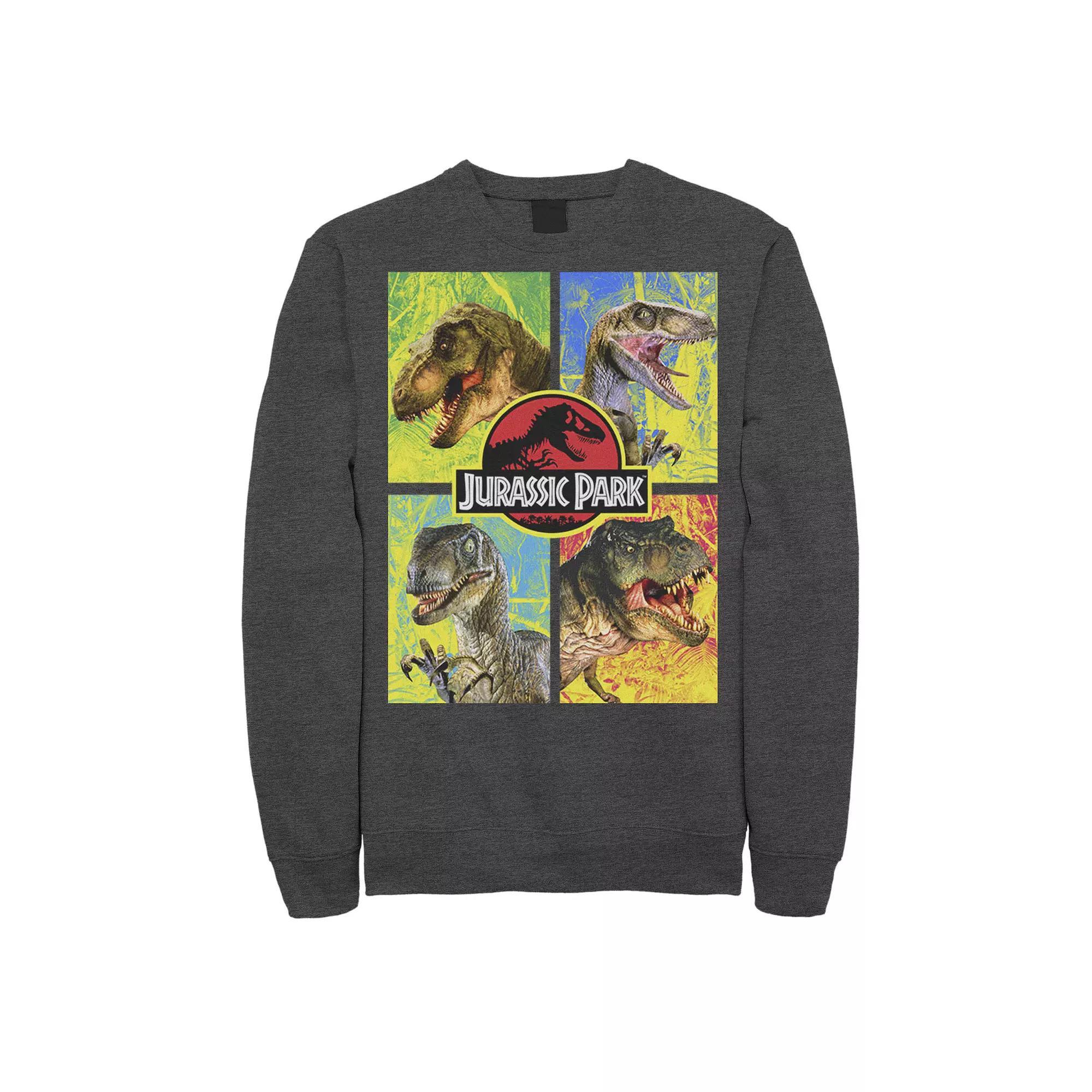 Men's Jurassic Park Four Different Dinosaur Faces Sweatshirt,  Product Image