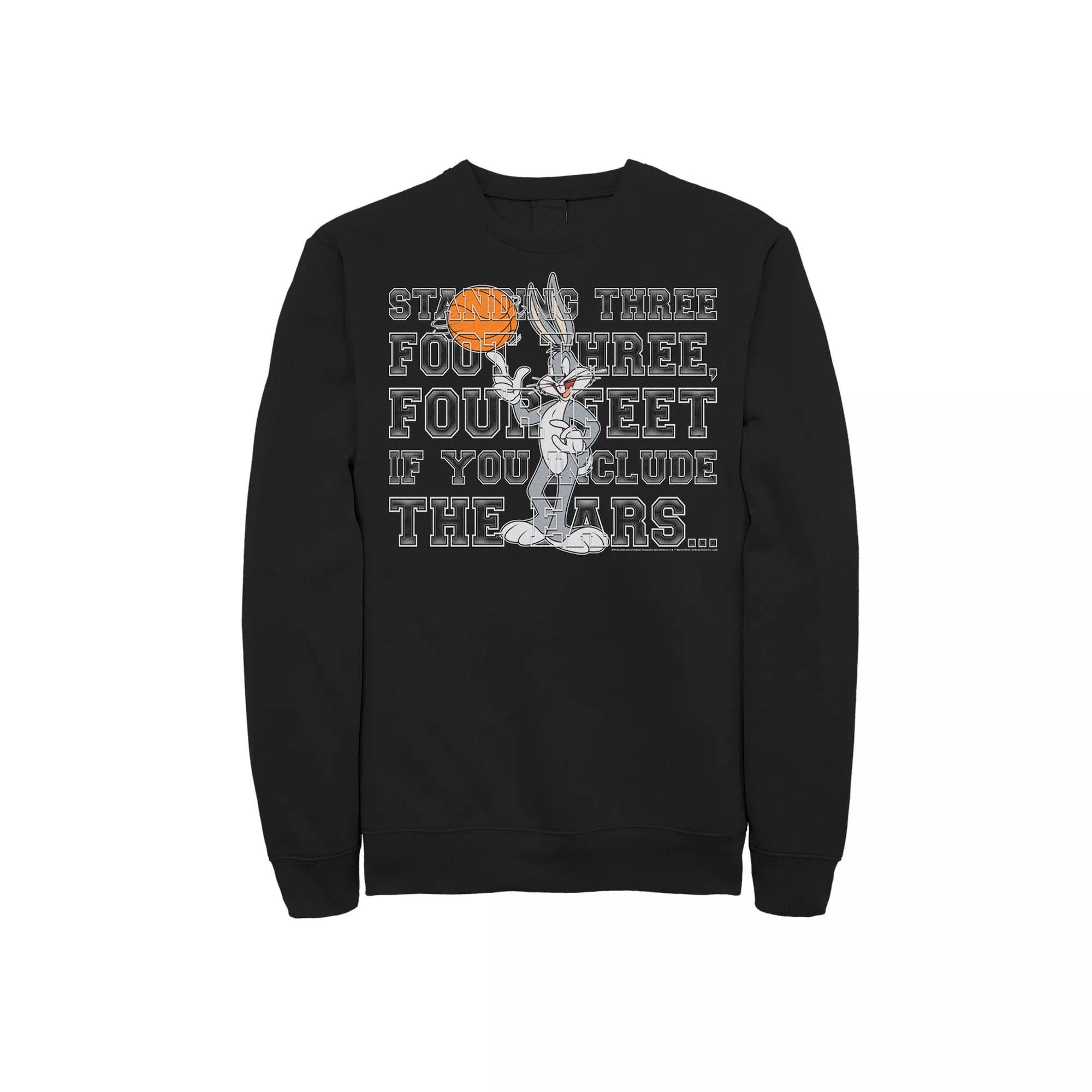 Men's Looney Tunes Space Jam Bugs Bunny Standing Three Foot Three Sweatshirt,  Product Image