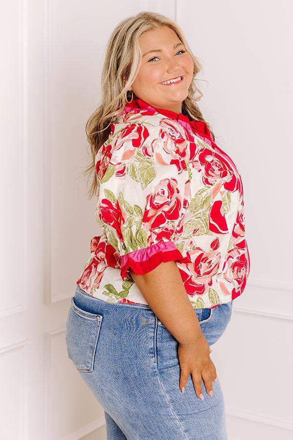 Botanical Garden Stroll Ruffle Top Curves Product Image