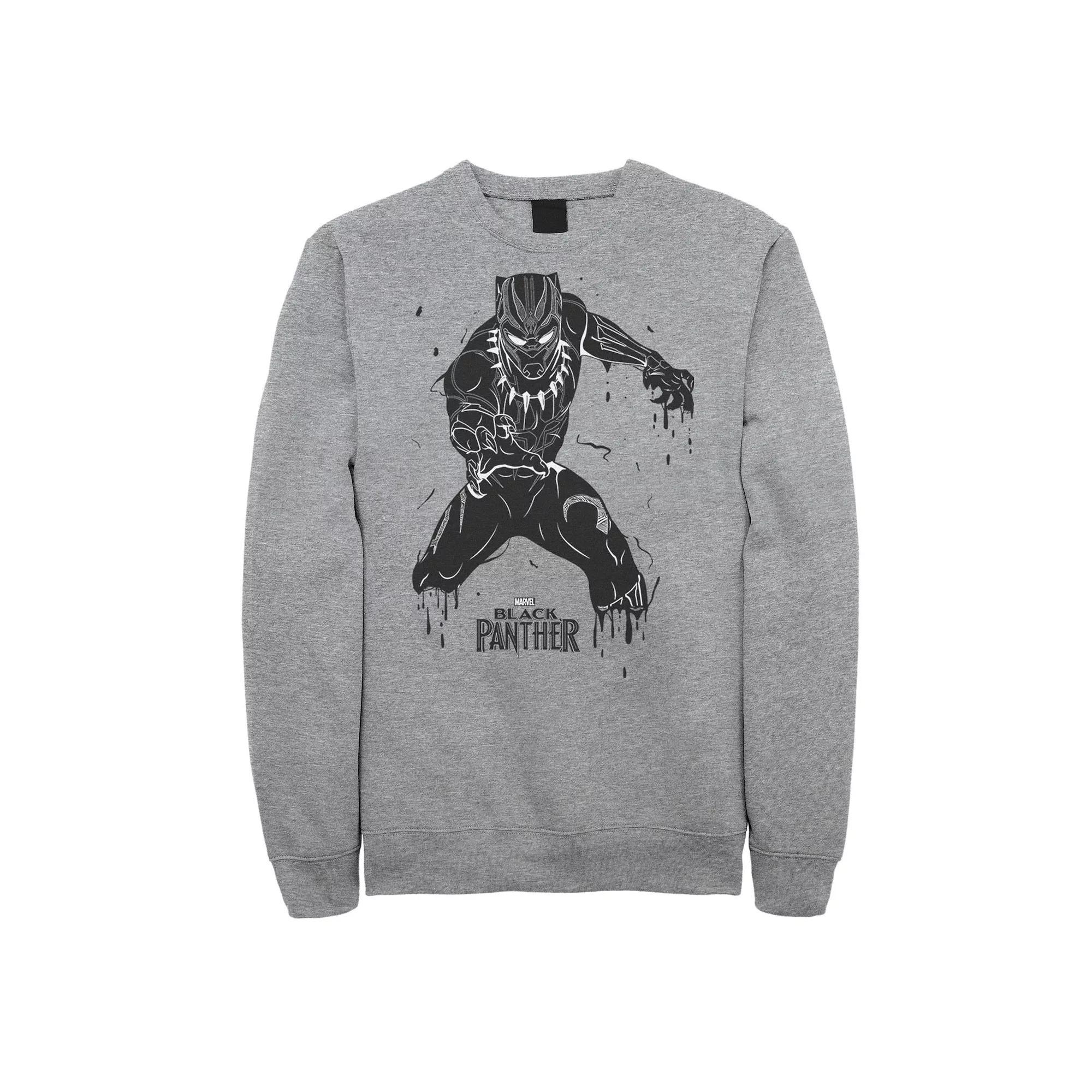 Men's Marvel Black Panther Movie Paint Drip Claws Sweatshirt,  Product Image
