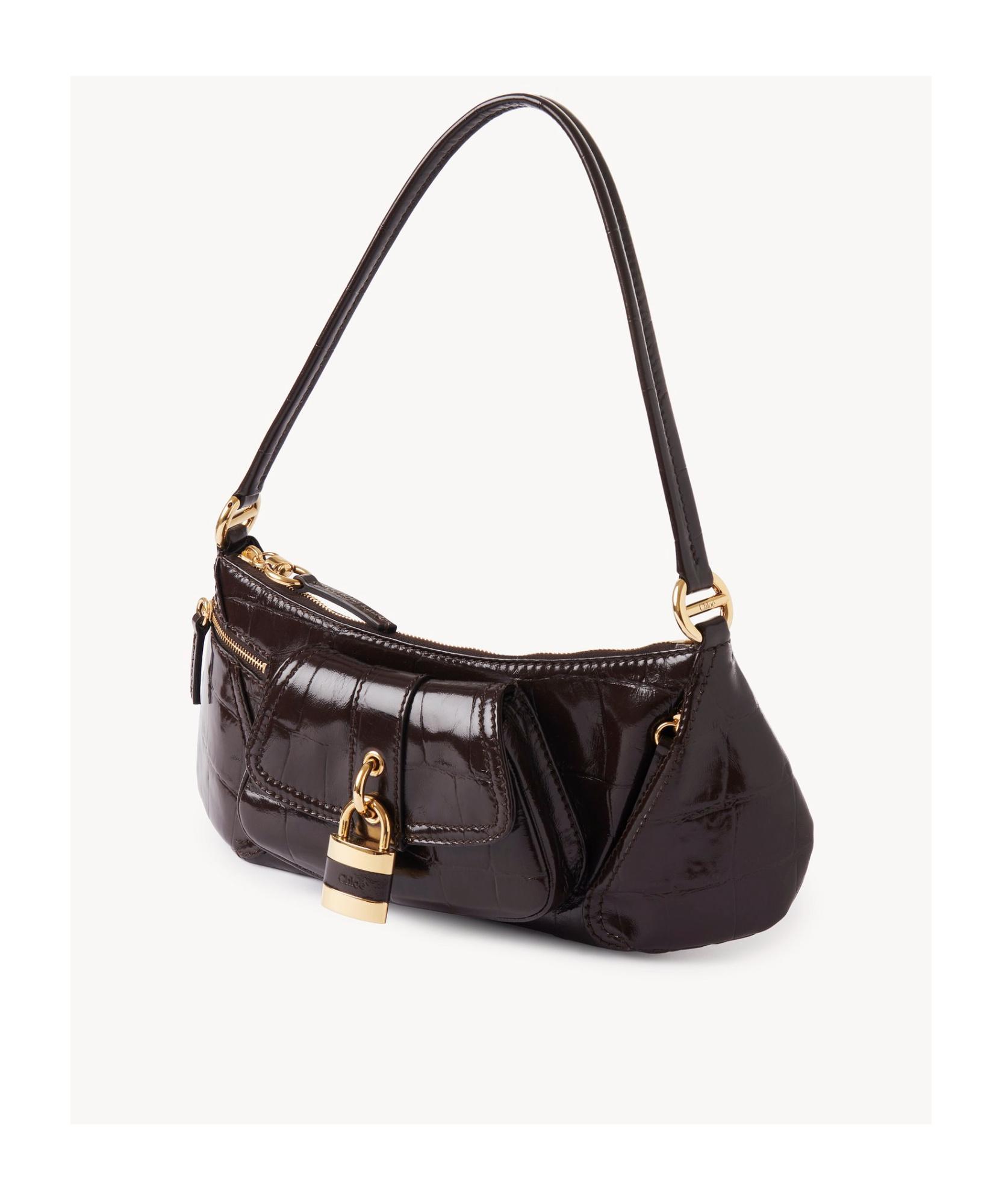 CHLOÉ The 99 Shoulder Bag In Croc-embossed Calfskin In Brown Product Image