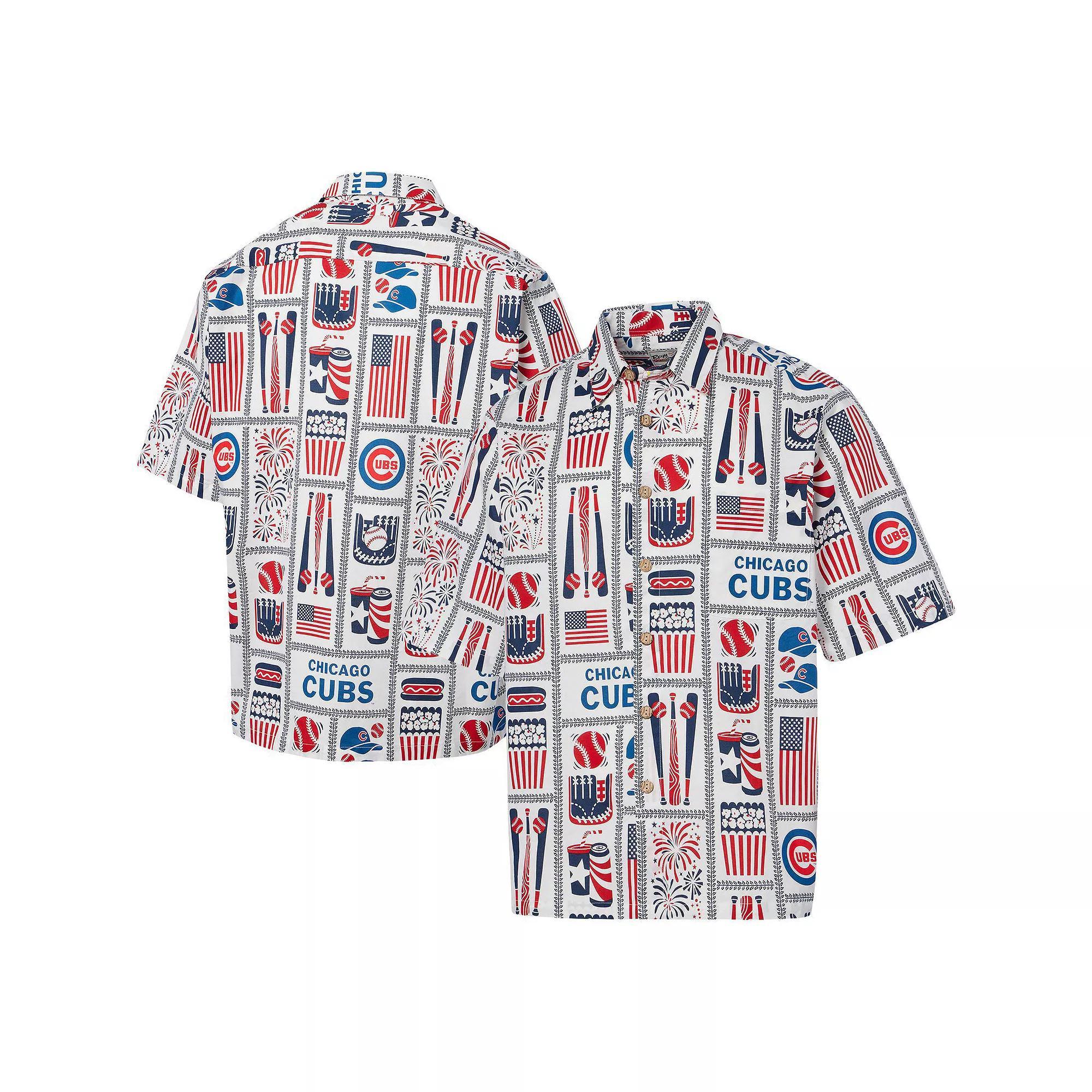 Men's Reyn Spooner White Chicago Cubs Americana Button-Up Shirt,  Product Image