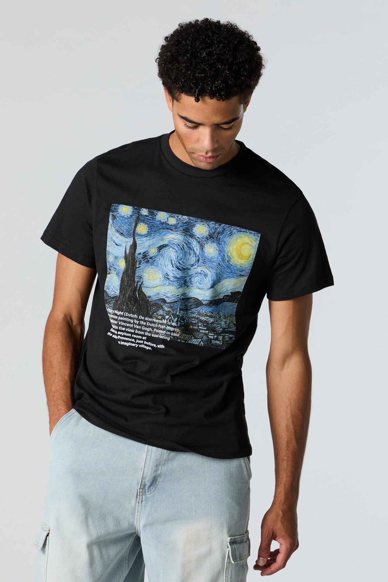 Starry Night Graphic T-Shirt Male Product Image