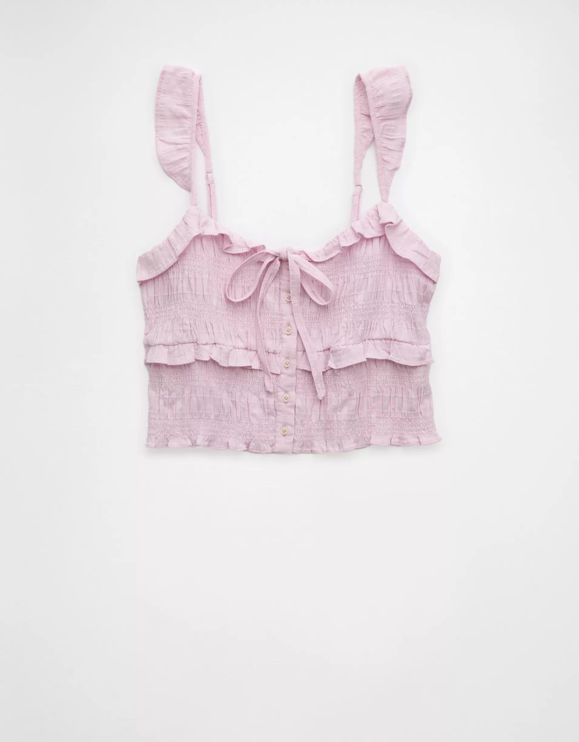 AE Smocked Ruffle Tank Top Product Image