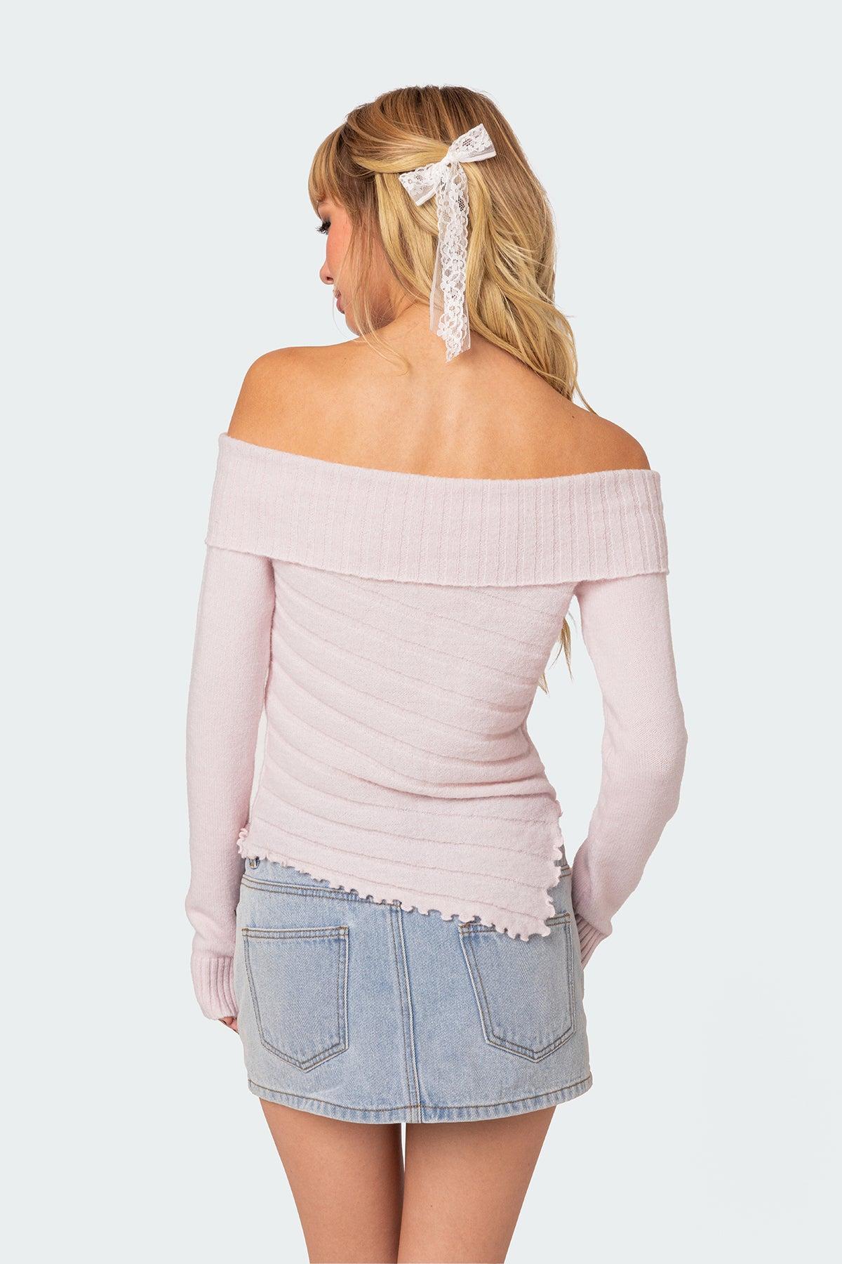 Sonya Fold Over Knit Top Product Image