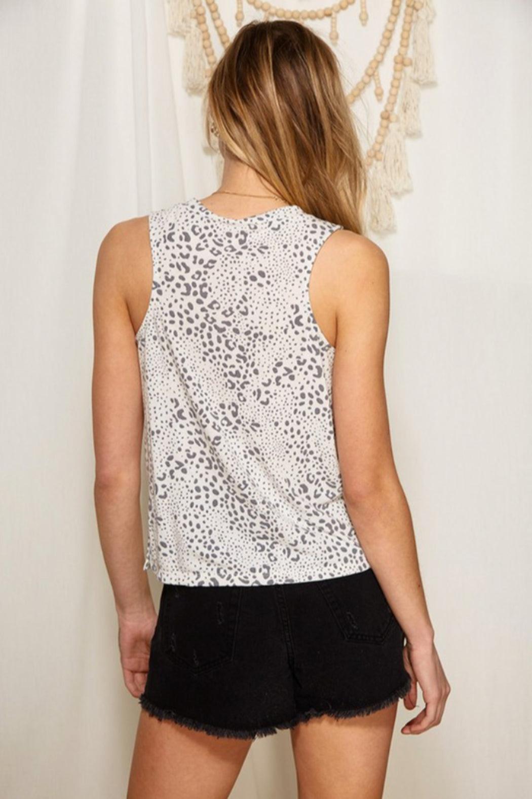 Animal Print V Neck Top Product Image