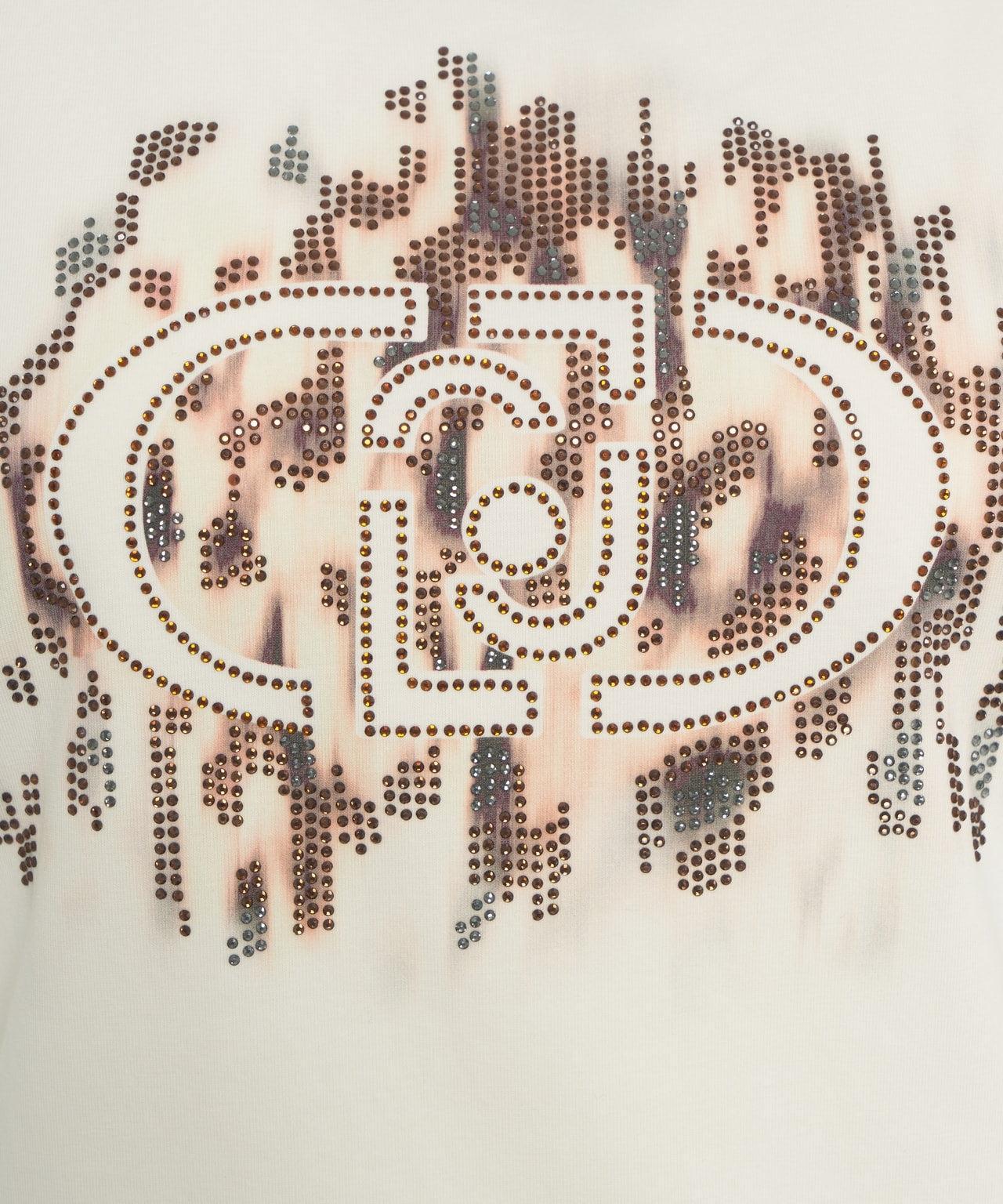 T-shirt with print and rhinestones Product Image