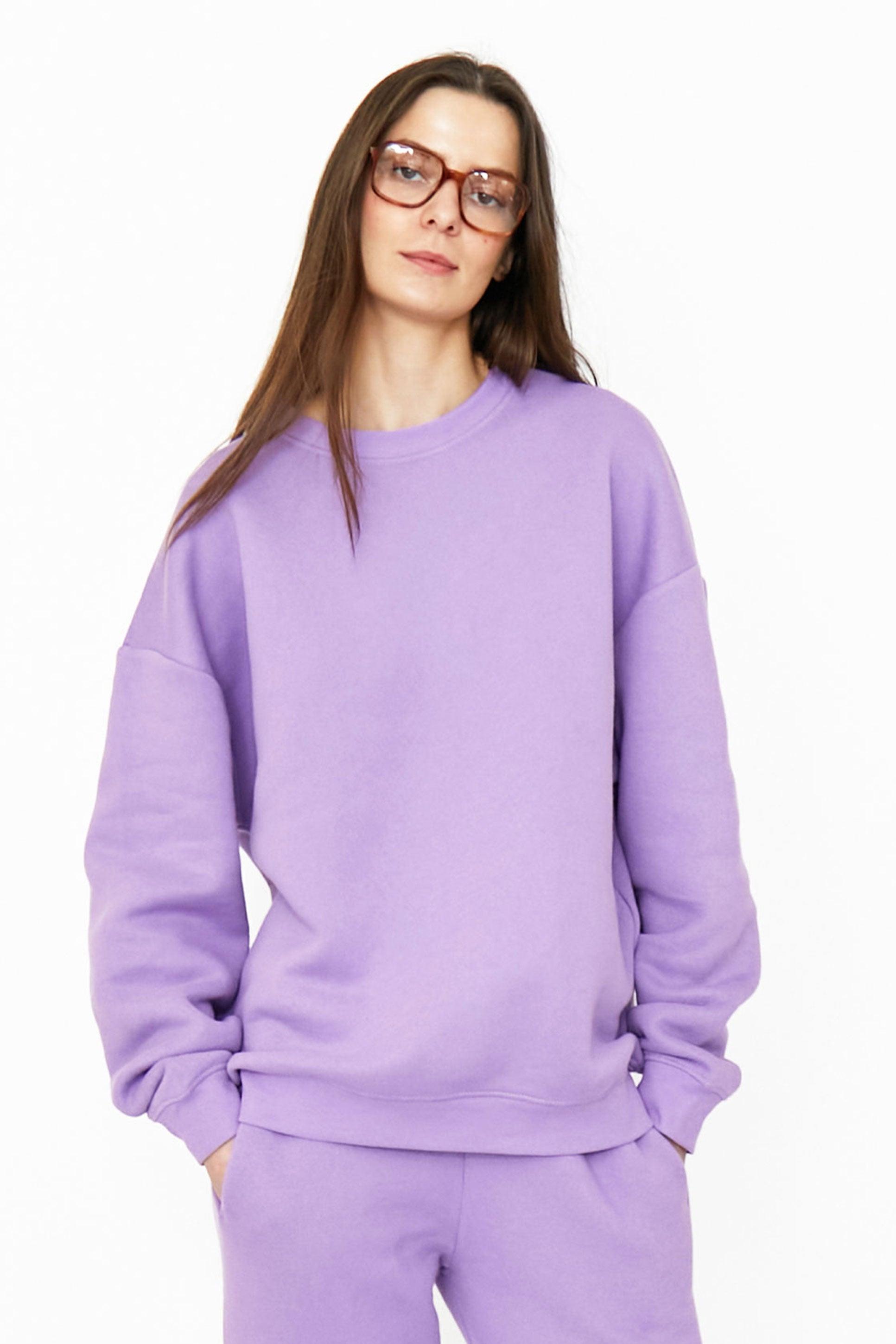 The Oversized Spongee Sweatshirt - Lilac Female Product Image