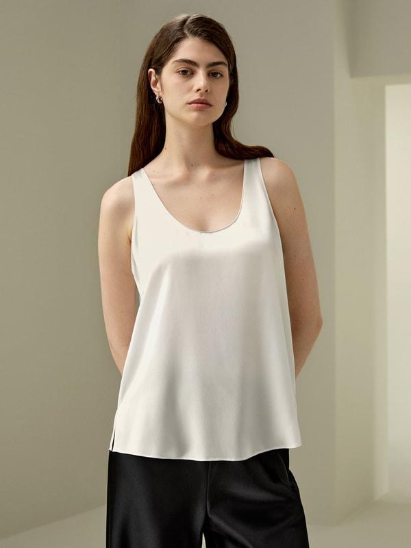 Relaxed Silk U-neck Tank Product Image