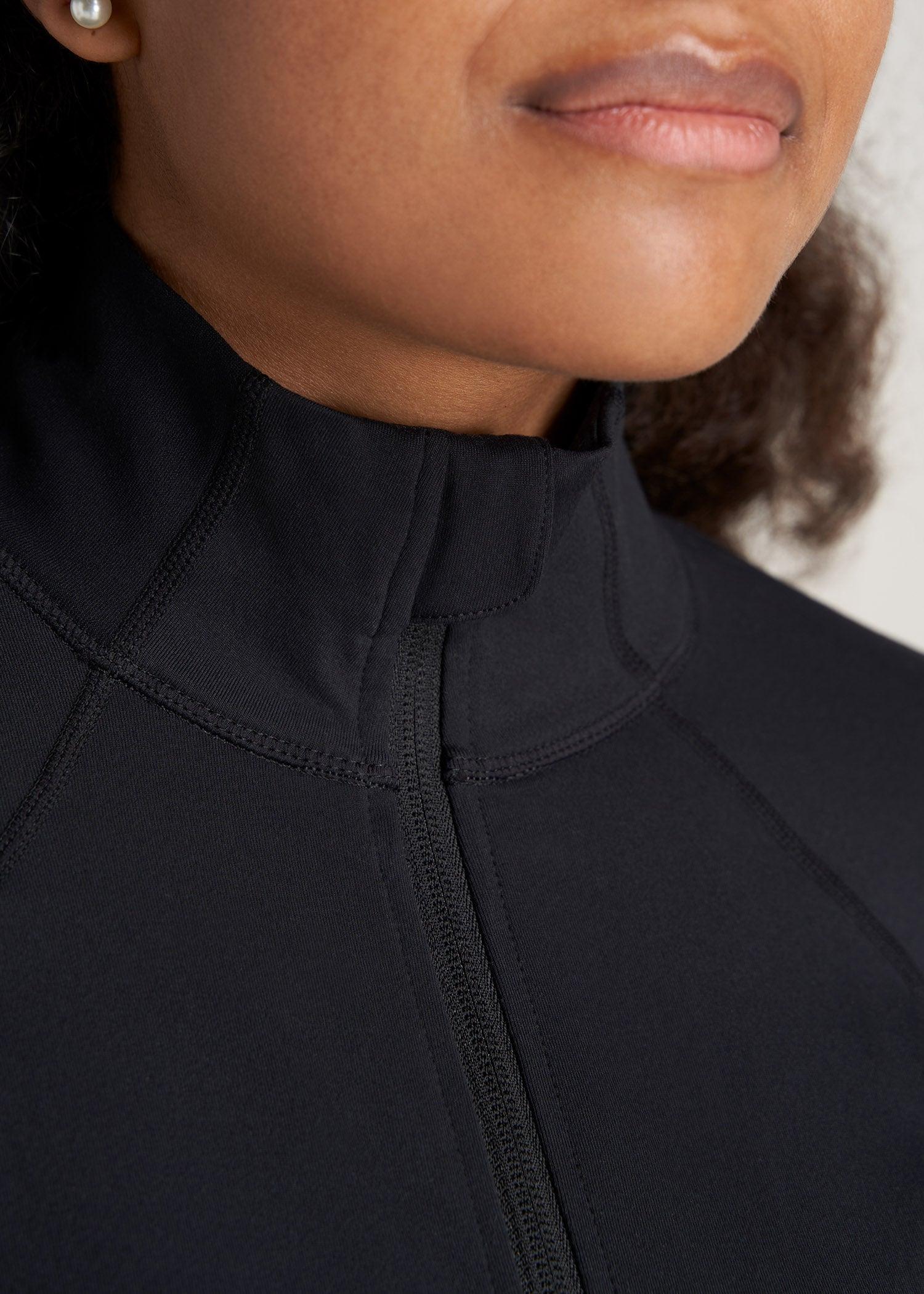 Women's Athletic Zip-Up Jacket for Tall Women in Black Female Product Image