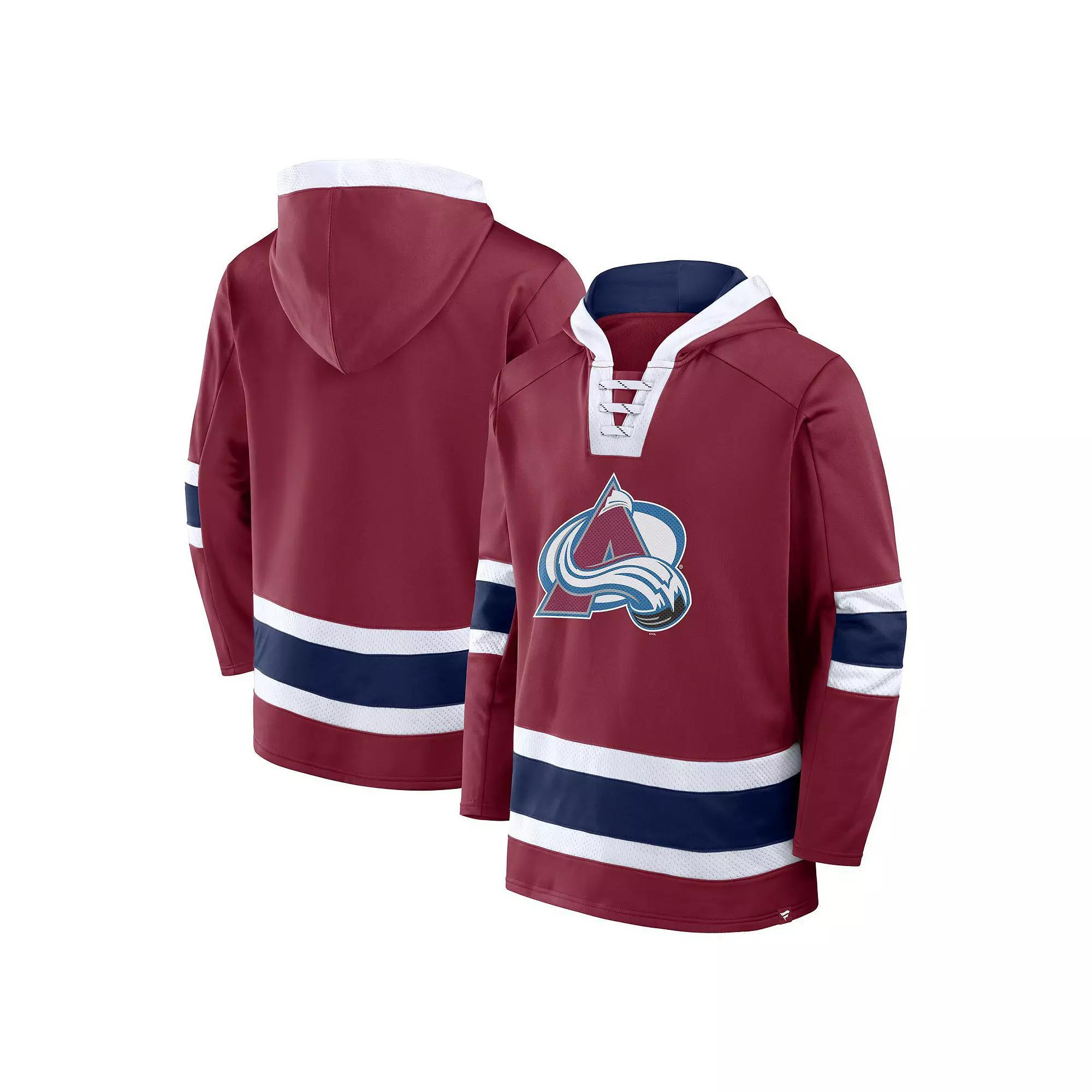Men's Fanatics  Burgundy Colorado Avalanche Inside Line Fleece Pullover Hoodie, Size: 2XL, Med Re Product Image