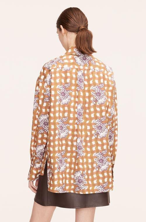 REBECCA TAYLOR Gingham Daisy Shirt In Brown Product Image