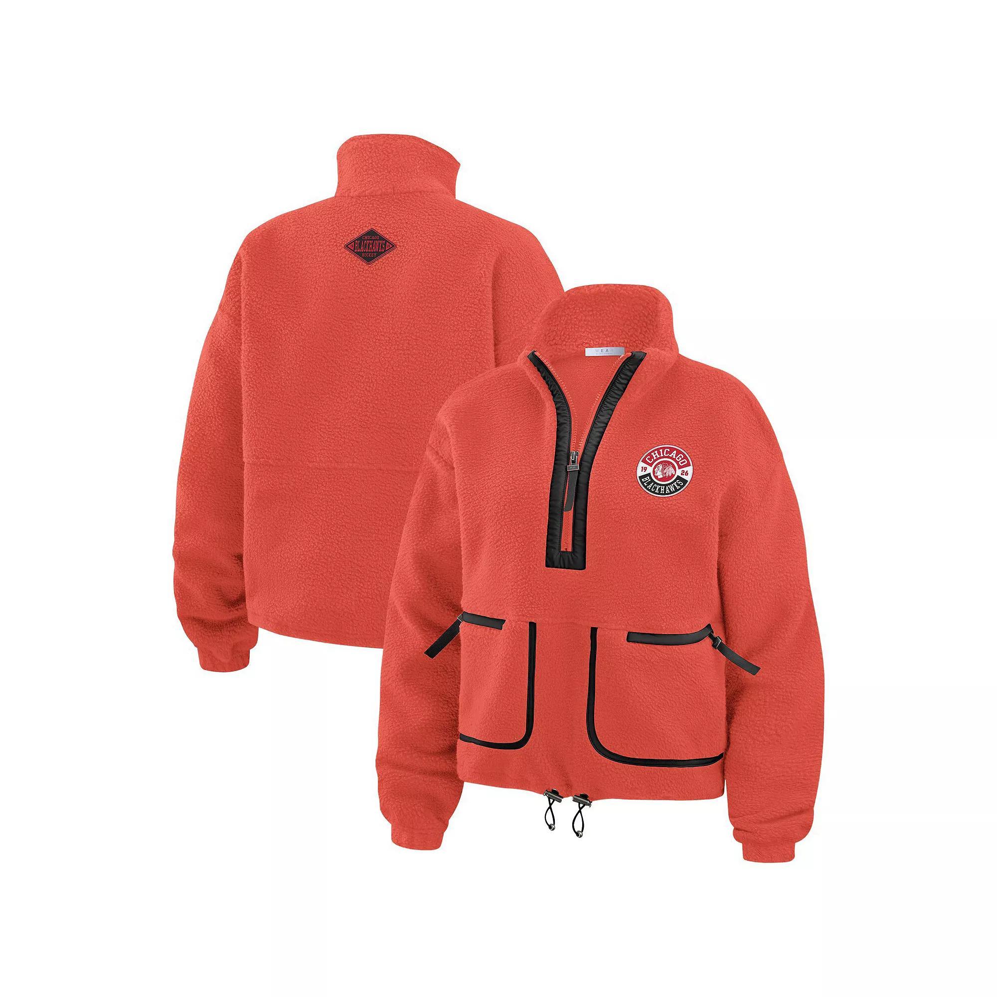 Women's WEAR by Erin Andrews Orange Philadelphia Flyers Polar Fleece Half-Zip Jacket,  Product Image