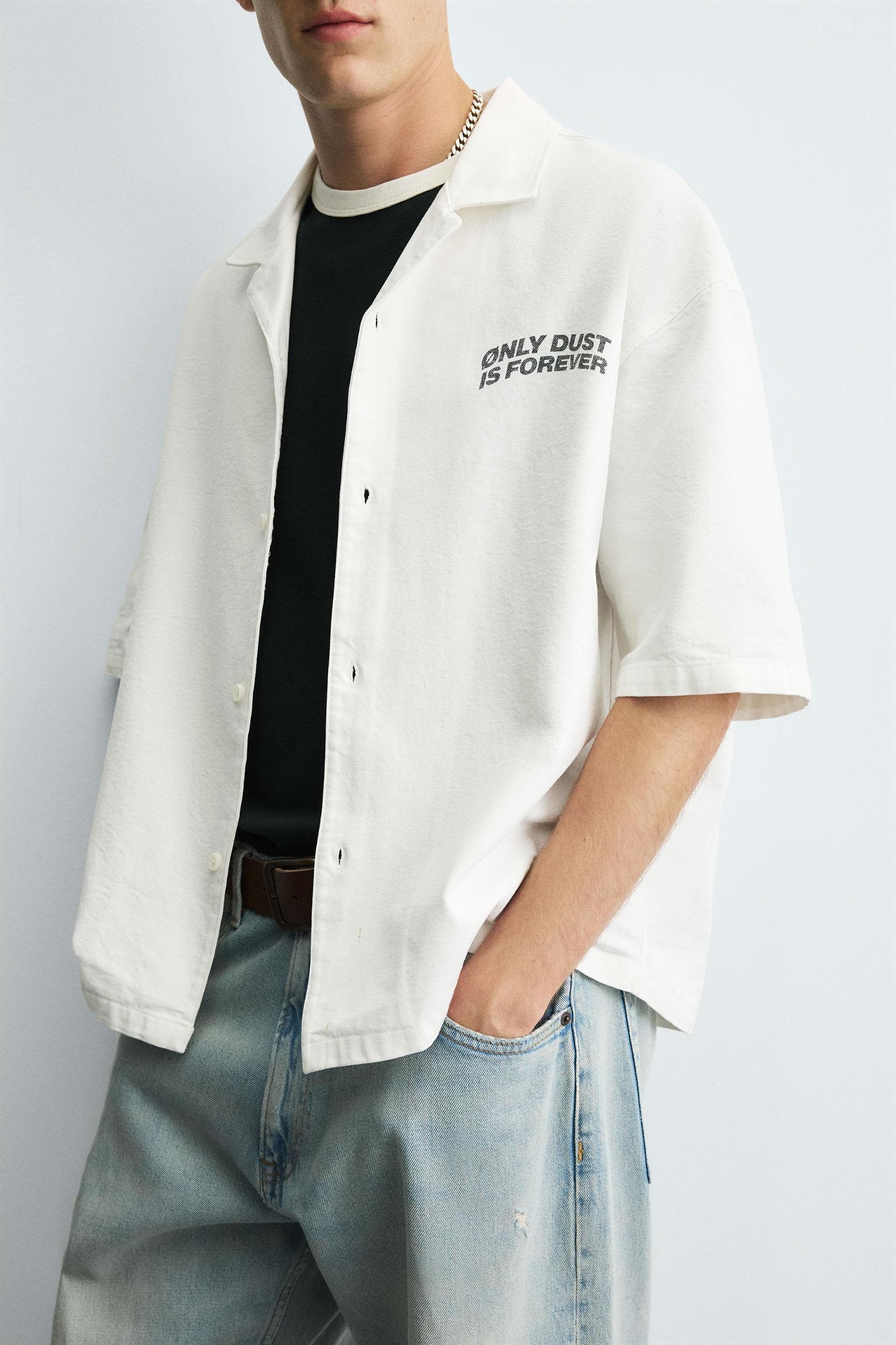 TEXTURED PRINT SHIRT Product Image