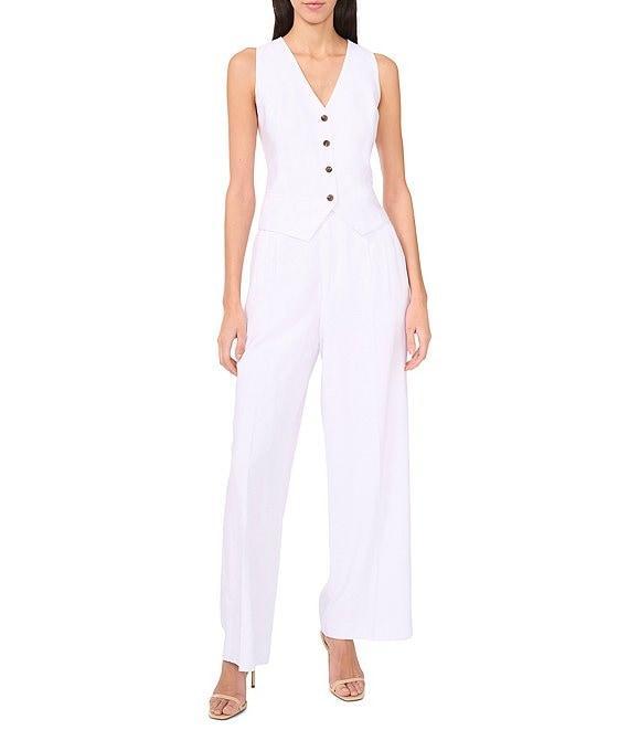 1. STATE Rumple Button Front V-Neck Coordinating Sleeveless Vest Product Image