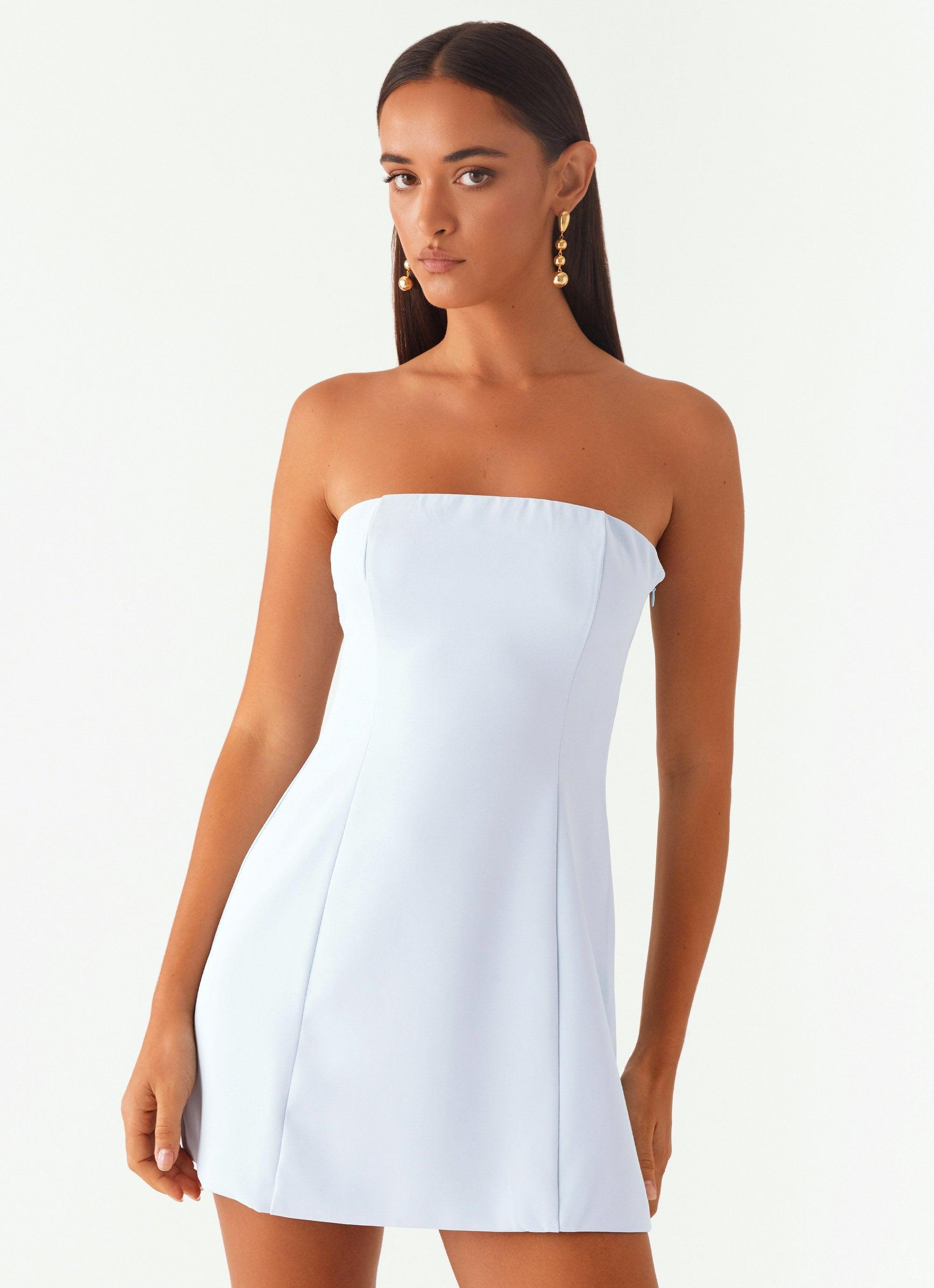 Ayanna Strapless Mini Dress - Blue Product Image