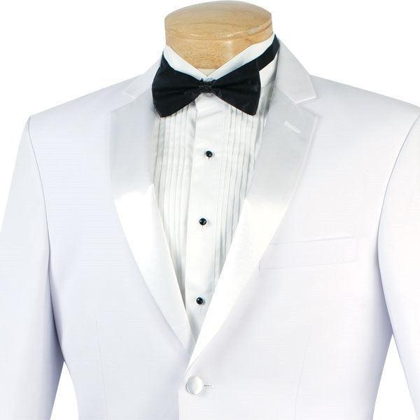 Regular Fit Satin Lapel 2 Piece Tuxedo in White Product Image
