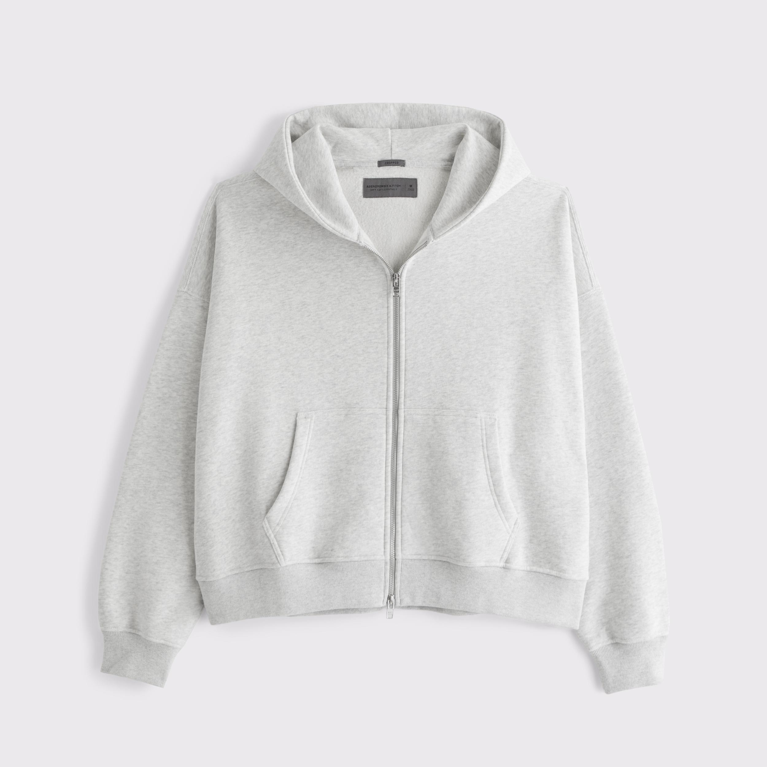 Cropped Essential Full-Zip Hoodie Product Image