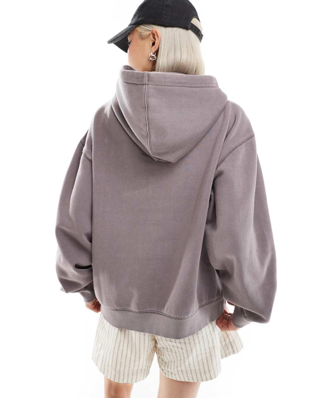 Weekday Essence hoodie in mole Product Image