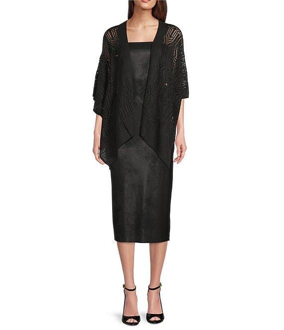 Vince Camuto Rib Knit Border Topper Product Image