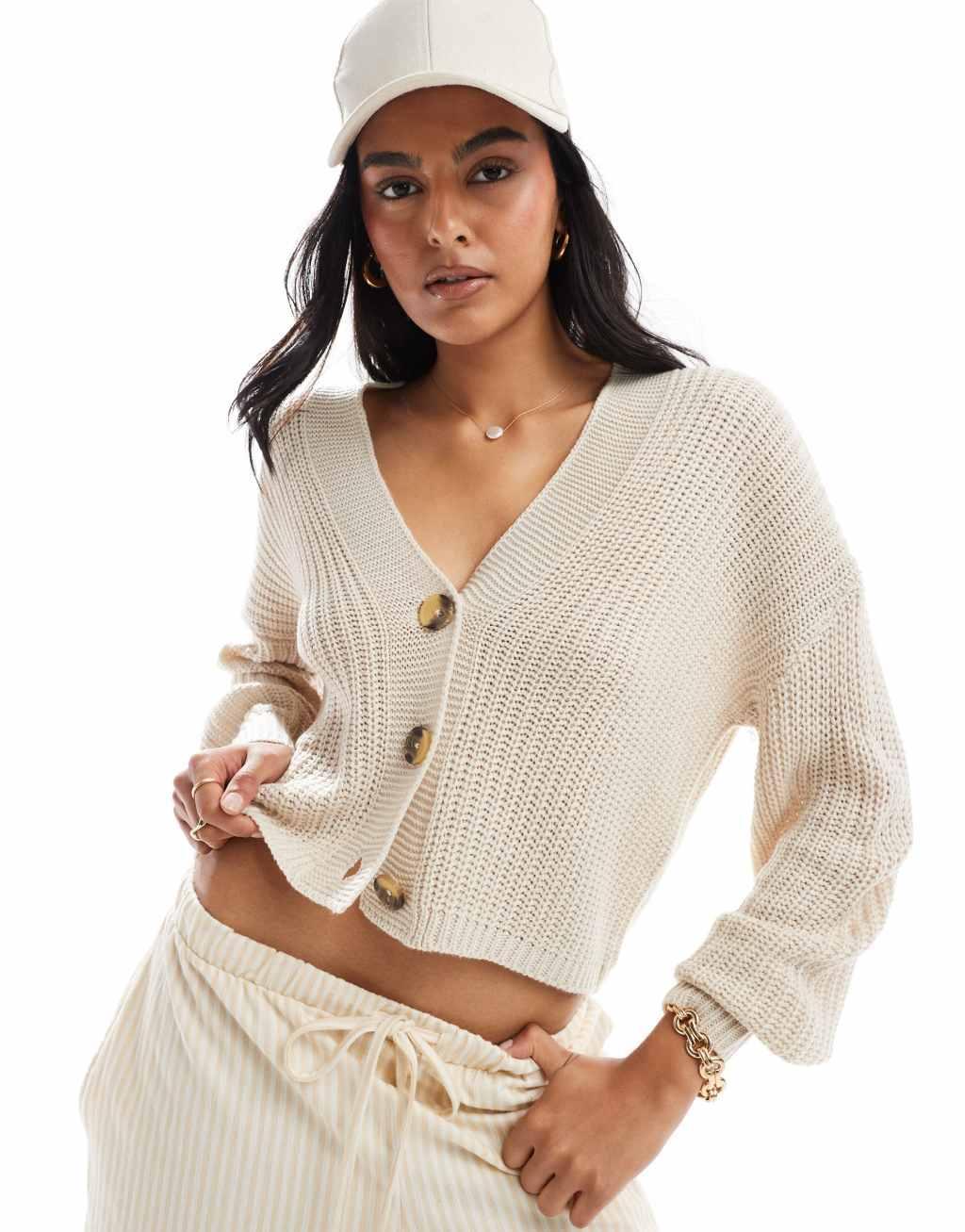 ONLY knit cardigan in stone  Product Image