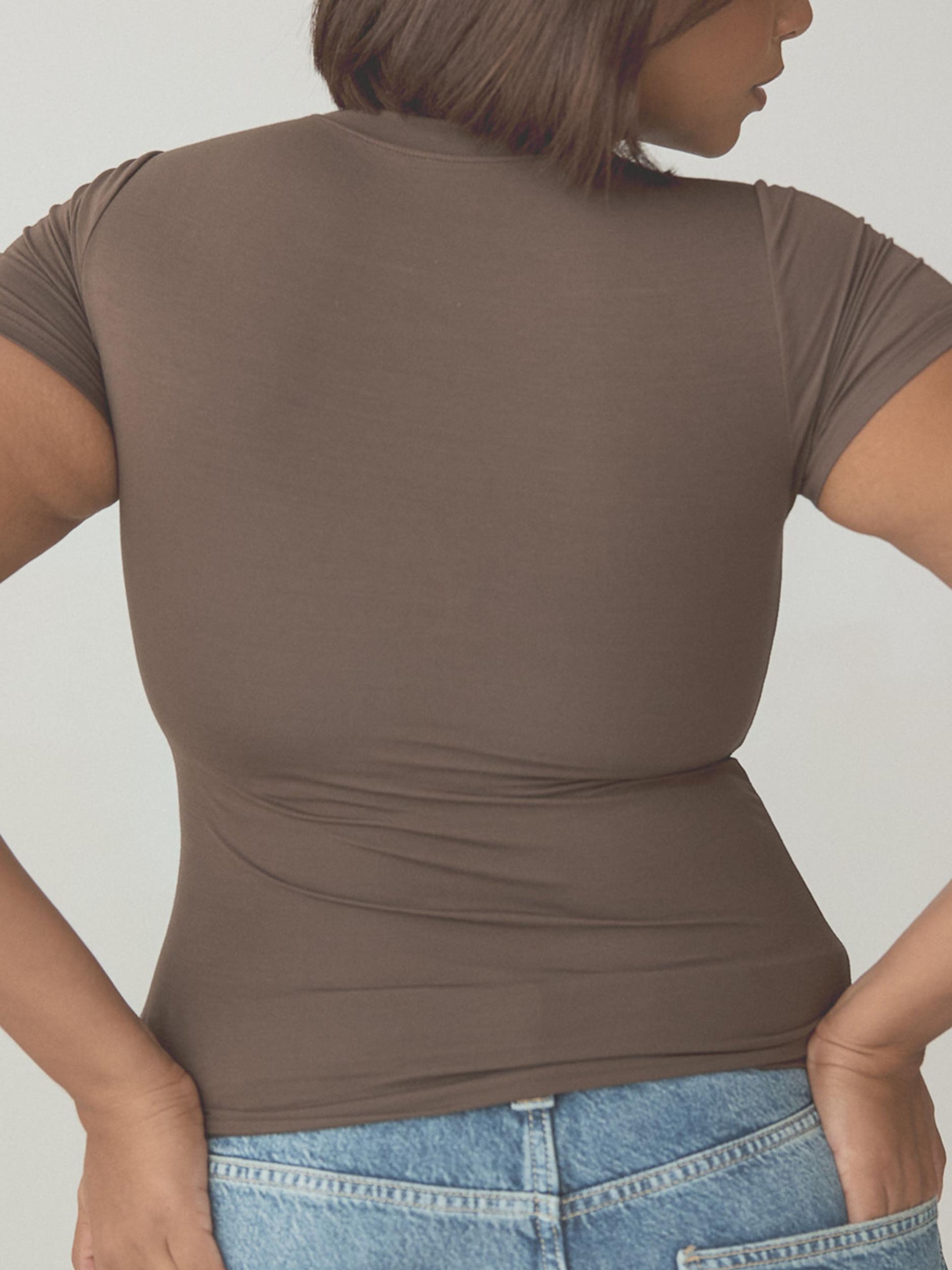 Solid Crew Neck Braless T-Shirt Product Image