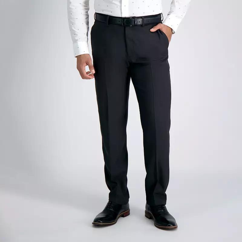 Men's Haggar® Premium Comfort Straight-Fit Flat-Front Dress Pants, Size: 30X30, Black Product Image