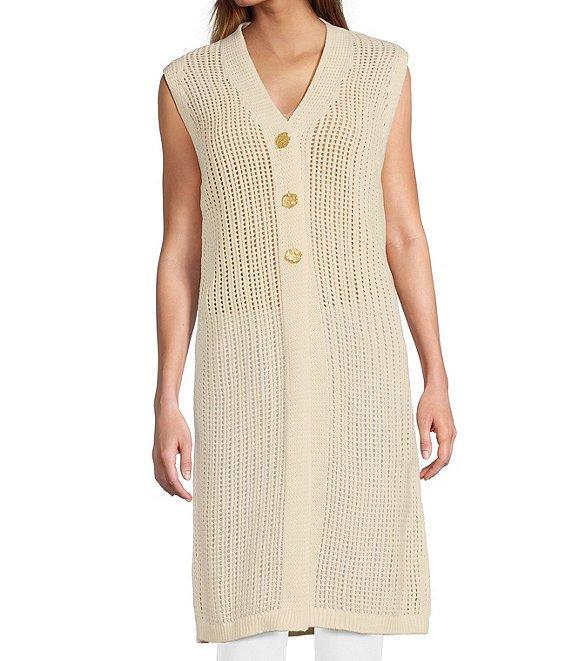 Anna & Ava Open Weave Long Vest Product Image