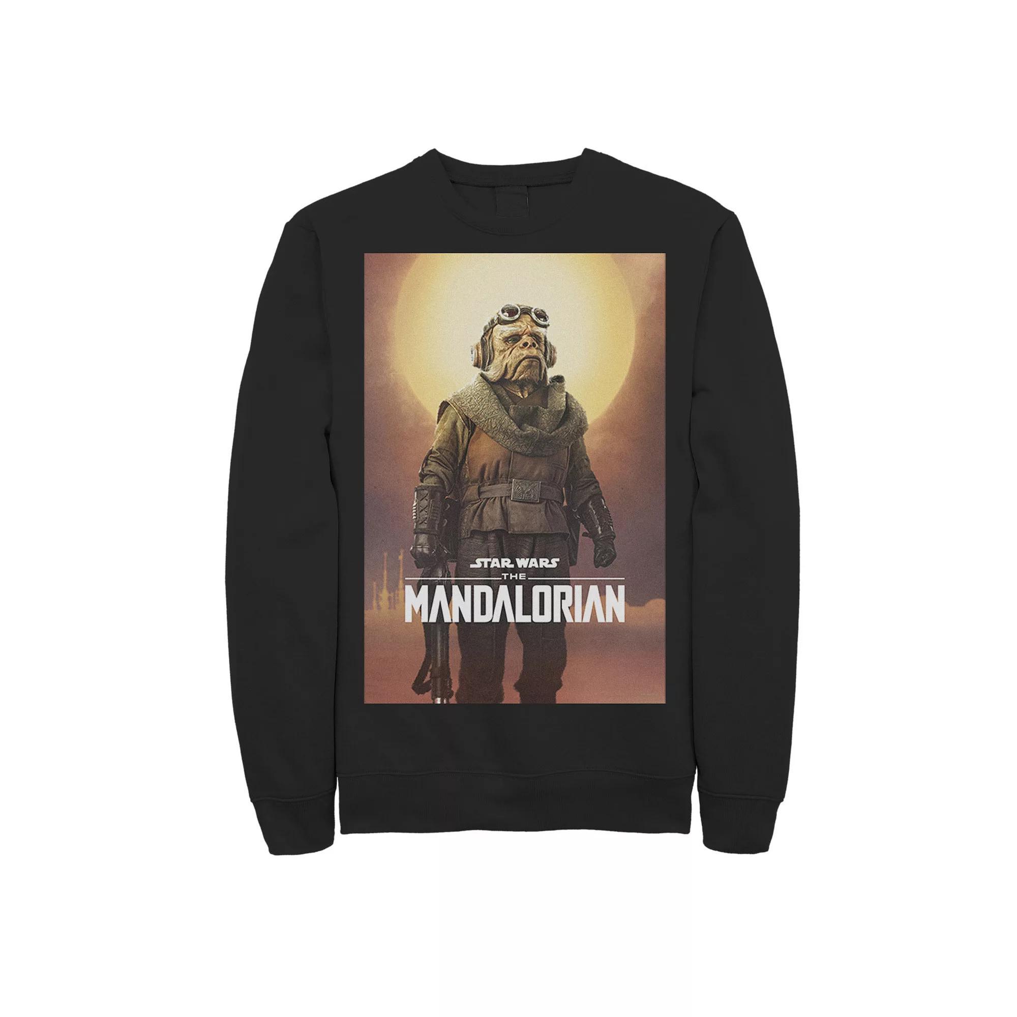 Men's Star Wars The Mandalorian Kuiil Character Poster Sweatshirt, Size: Large, Black Product Image