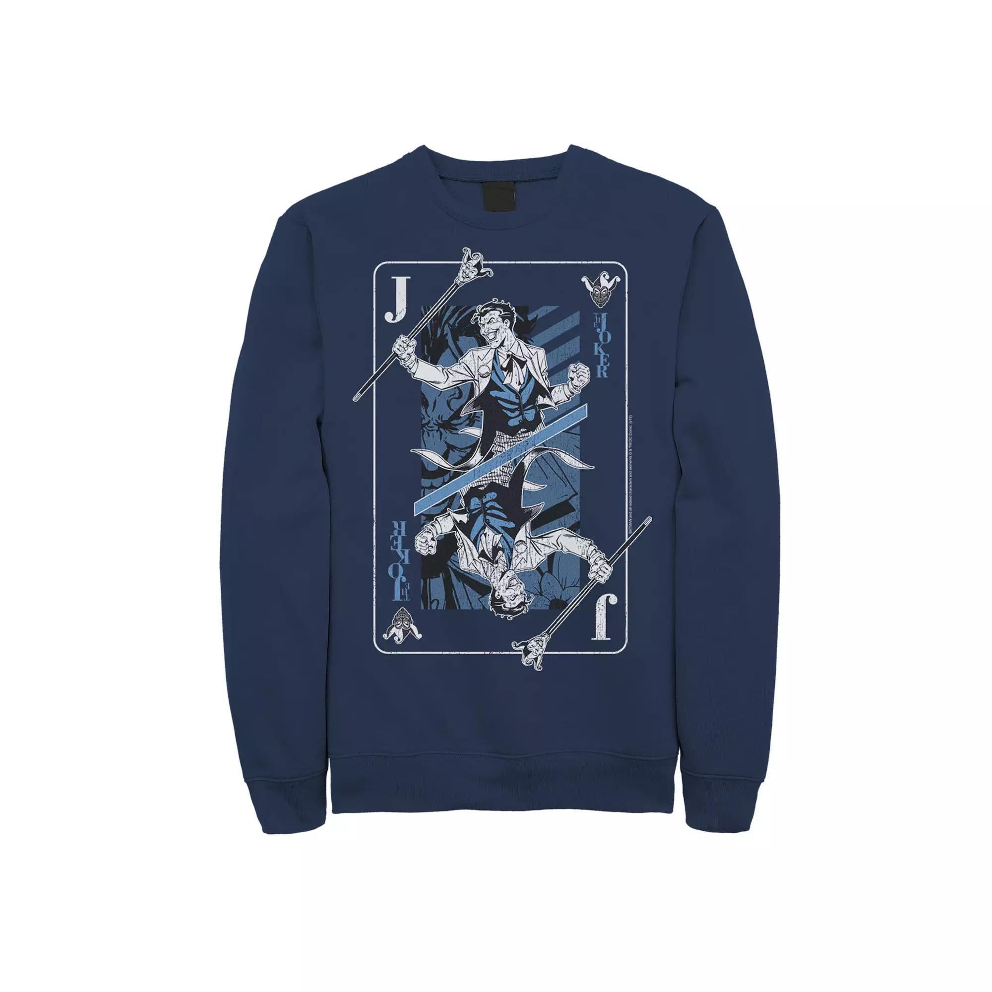 Mens DC Comics The Joker Playing Card Sweatshirt, Men's,  Product Image