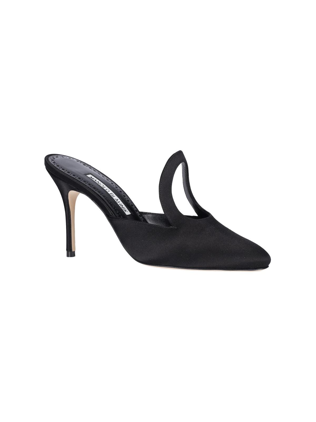 MANOLO BLAHNIK "fugati" Mules In Nero Product Image