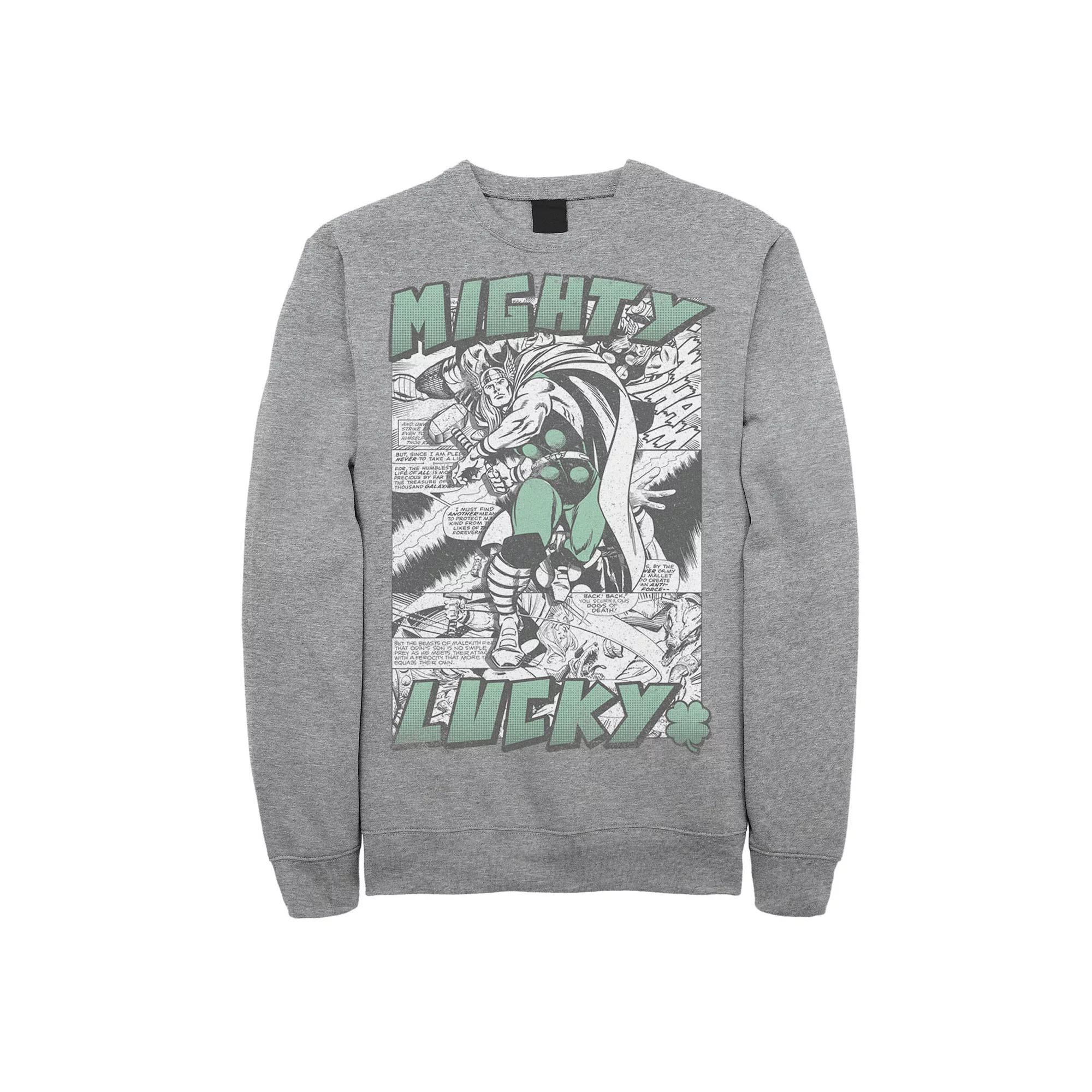 Men's Marvel Thor Mighty Lucky St. Patrick's Sweatshirt,  Product Image