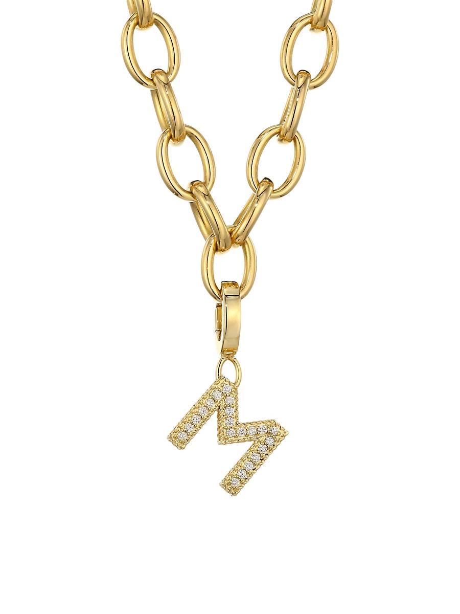 Womens Princess Charms 18K Yellow Gold & Diamond Initial Charm Product Image