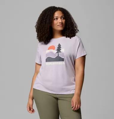 Columbia Womens Ruby Springs Graphic Fitted Short Sleeve Shirt - Plus Size- Product Image