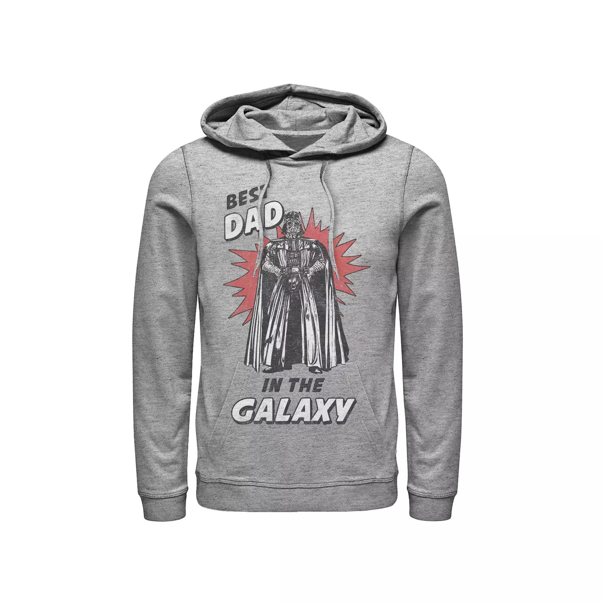 Men's Star Wars Father's Day Best Dad In The Galaxy Vintage Vader Hoodie, Size: XL, Athletic Grey Product Image