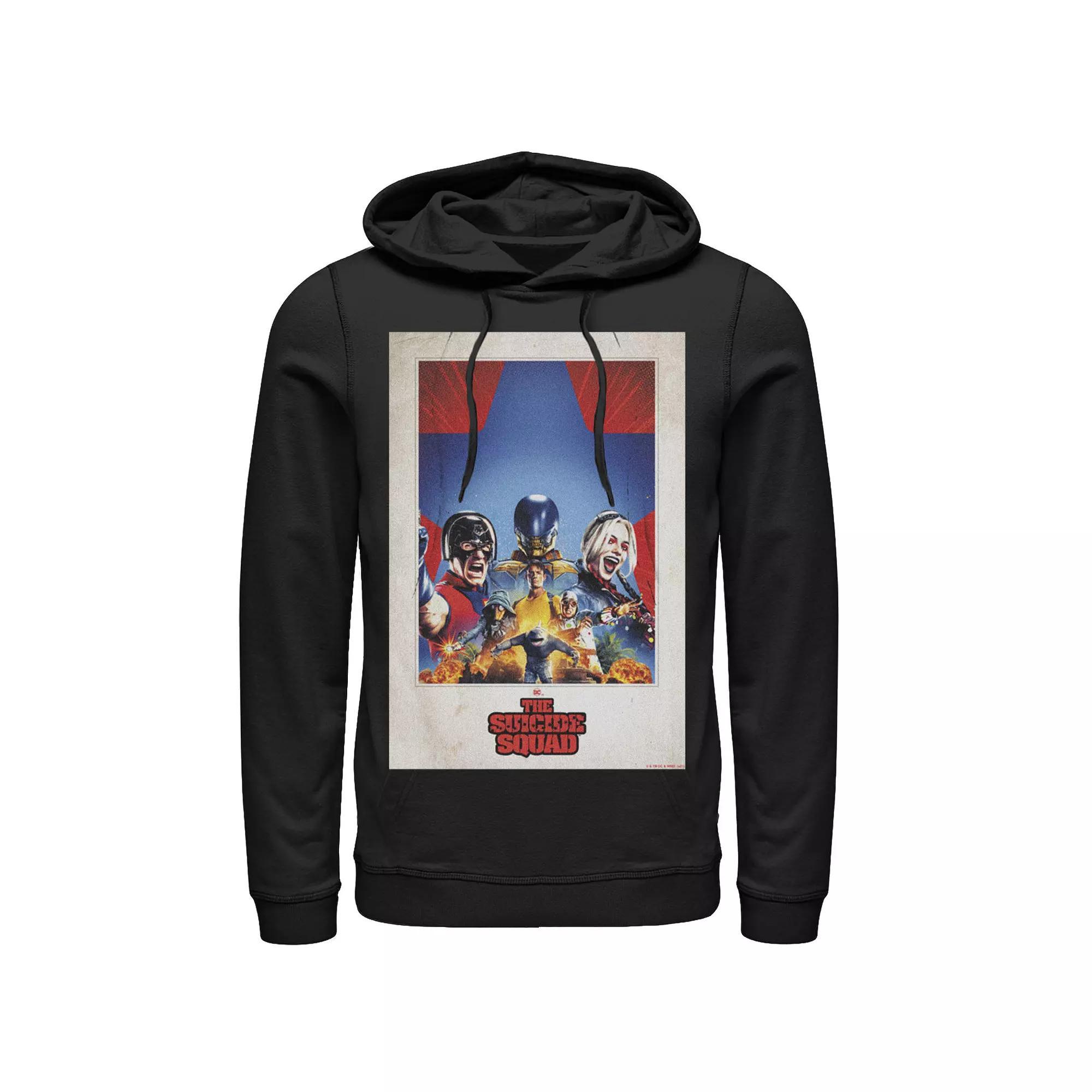 Men's The Suicide Squad Polaroid Group Poster Hoodie, Boy's, Size: Medium, Black Product Image