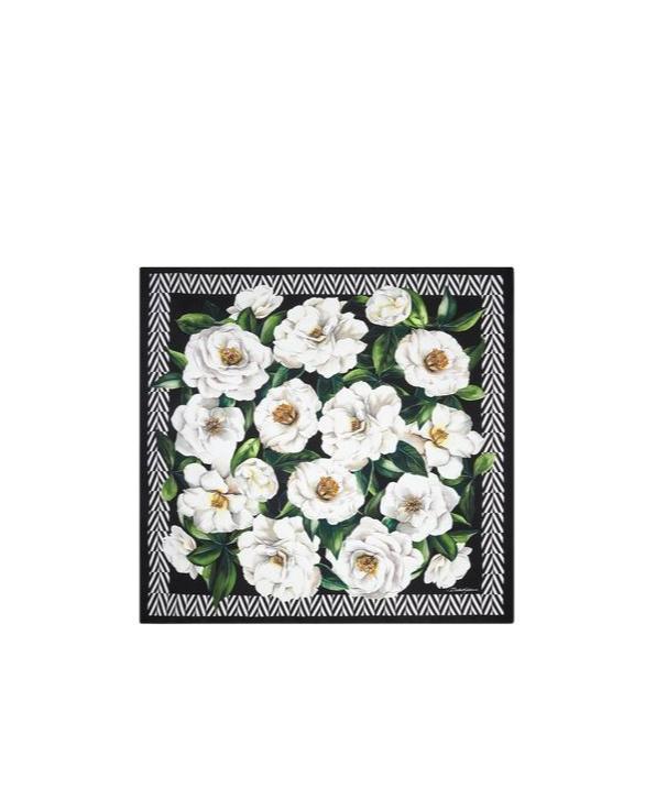 DOLCE & GABBANA Floral-print Scarf In Black Product Image