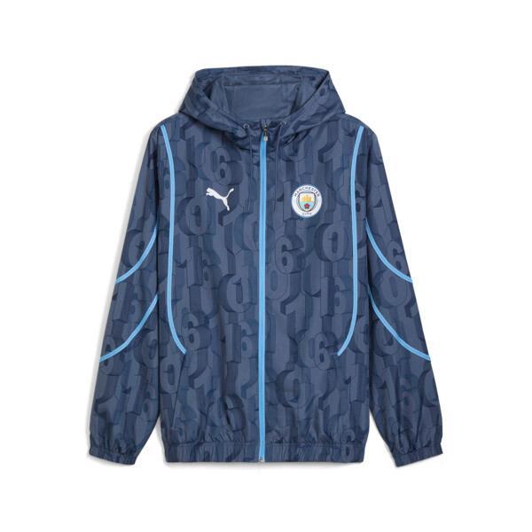 PUMA Manchester City Pre-Match Mens Woven Jacket in Inky Blue/Team Light Blue Product Image