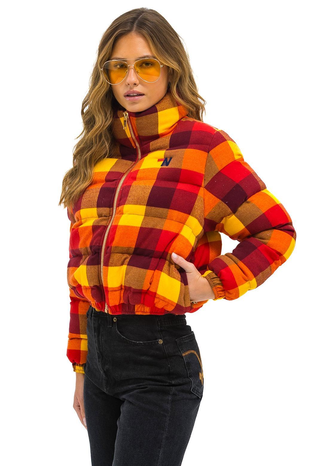 APRES PLAID PUFFER JACKET - SURFY PLAID Female Product Image