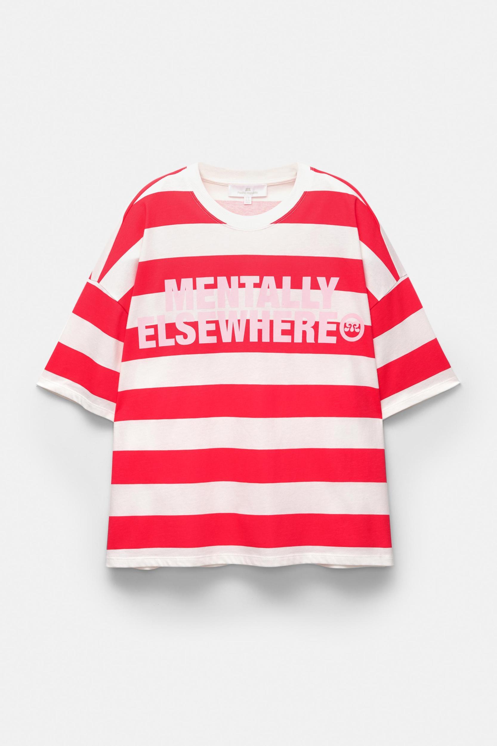 Striped T-shirt with text Product Image