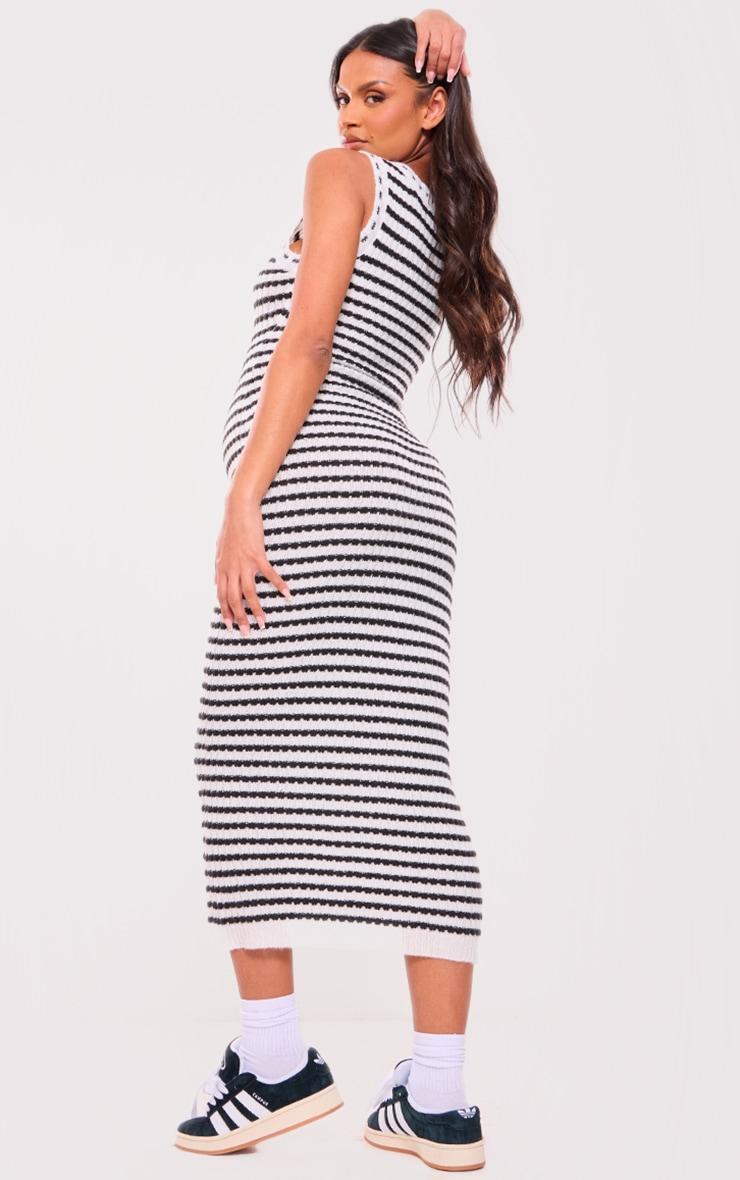 Maternity Monochrome Stripe Knitted Maxi Dress Product Image