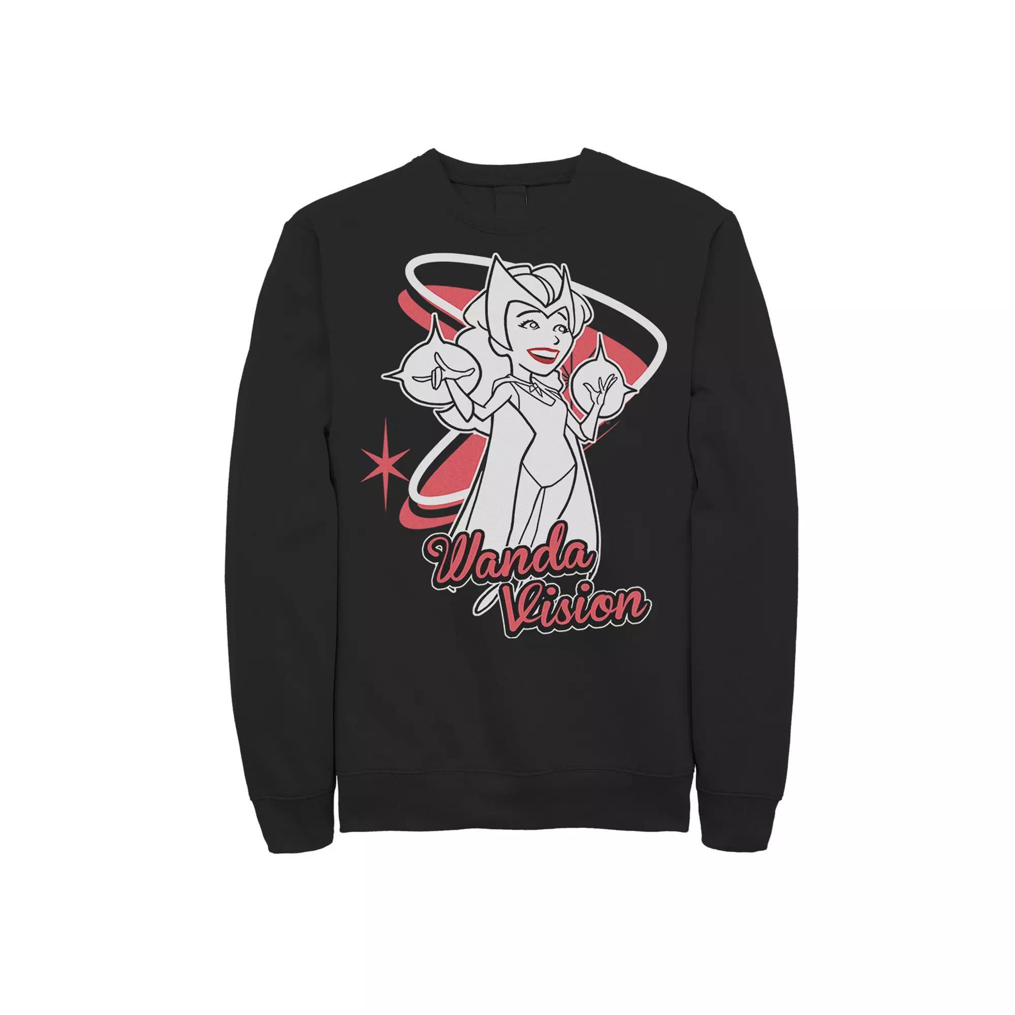 Men's Marvel Wandavision Retro Animated Portrait Sweatshirt, Size: XL, Black Product Image